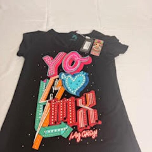 ¡Ay Güey! Graphic T-Shirt  “Yo ❤️ México” Neon Letters | Black | WMS XL NWT - Picture 7 of 10